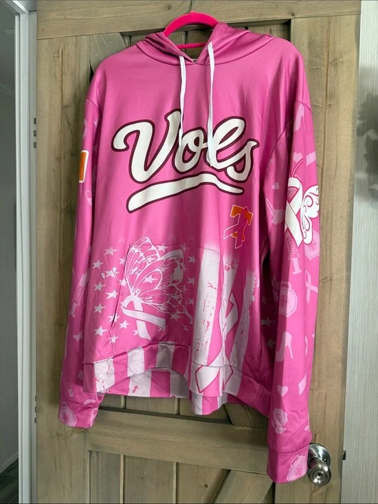 Source Unknown Pink 'Vols' Graphic Hoodie