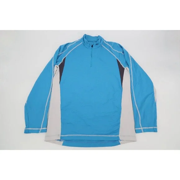 KJUS Men's 1/4‎ Zip Pullover Blue 1/4 Zip Golf Midlayer Stretch Size Large 52