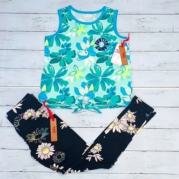 Girls Justice Tank Top & Pants Outfit 2-Piece Set Size M