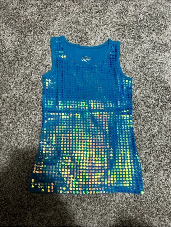 Girls Justice Blue Sequin Tank Top - Kids
