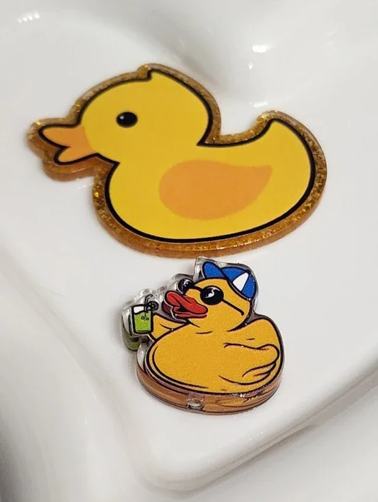 Duck‎ Flatback Focal Beads Rubber Duck Badge Crafts Beaded Pen Keychain Flats