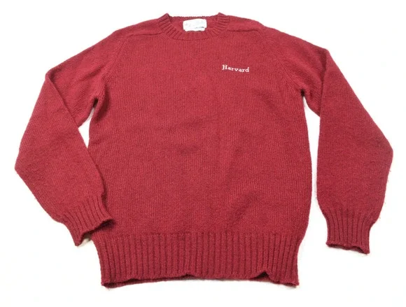 Vintage HARVARD Angus MacBain Shetland Wool Sweater Mens Medium Red Knit