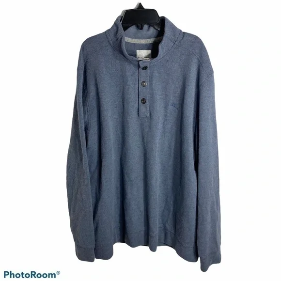 Tommy Bahama Men’s Snap Button Sweater XL Blue