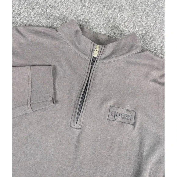 Peter Millar Crown Comfort Interlock 1/4 Zip Sweater Mens‎ XL Gray w/Logo