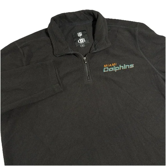 NFL x Darius Rucker Miami Dolphins‎ 1/4 Zip Fleece Pullover Mens Large Black