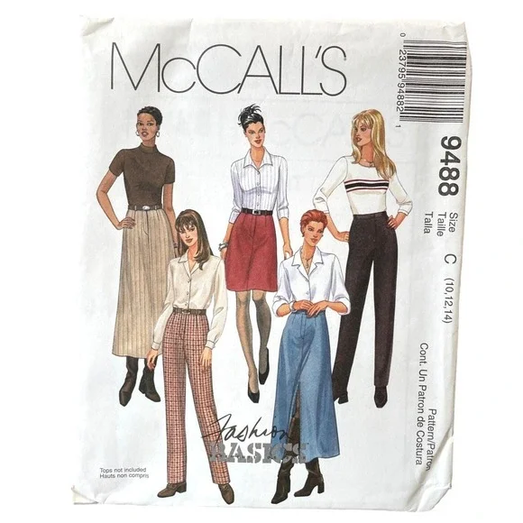 McCalls Sewing Pattern 9488‎ Skirt Pants Misses Size 10-14