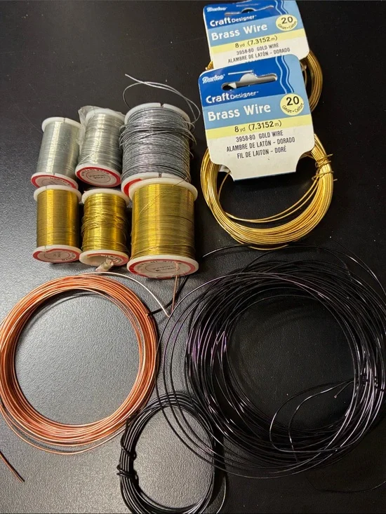 Craft Designer Brass & Metallic Wire Bundle - Gold, Silver, Copper, Black