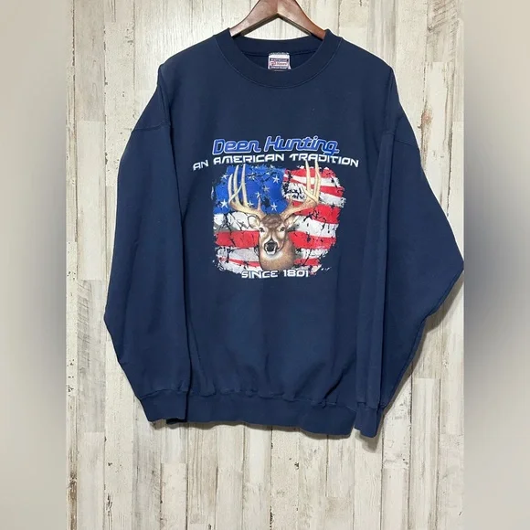 Vintage Deer Hunting Crewneck‎ XL
