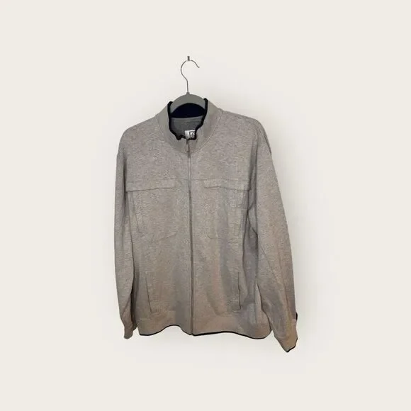 Cutter&Buck Men’s Full Zip Gray Sweatshirt Size XL‎
