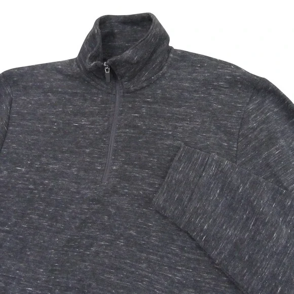 Stylus Mens 1/4 Zip Sweater L Gray Heather Mock Neck‎ Pullover Pocket