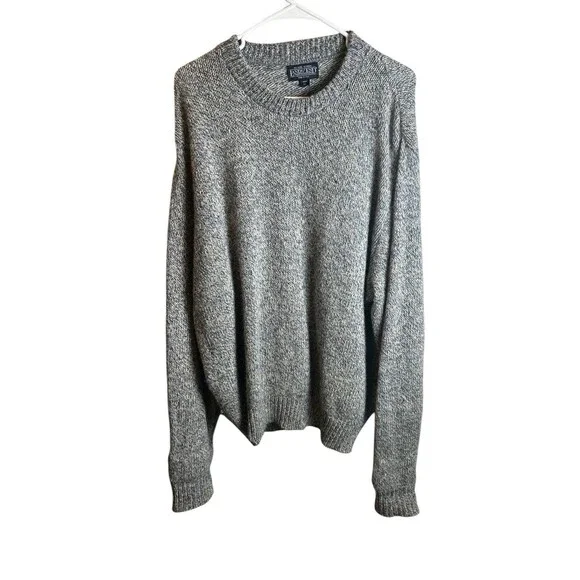 Vintage Lands End Wool Blend Crewneck Sweater Mens XL Made In USA Blue
