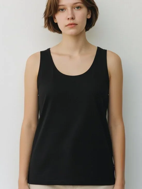 Vintage Carole Little Black Sleeveless Top | Made in USA | 100% Rayon | Size 10