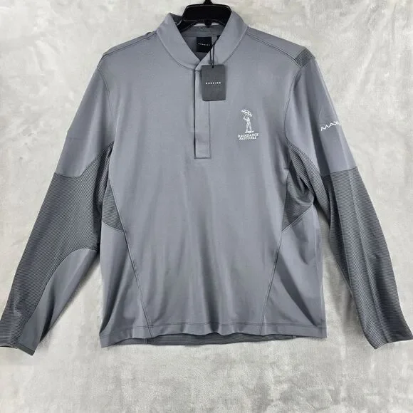 Dunning Golf 1/4 Zip Gray Mens‎ Medium Polyester New