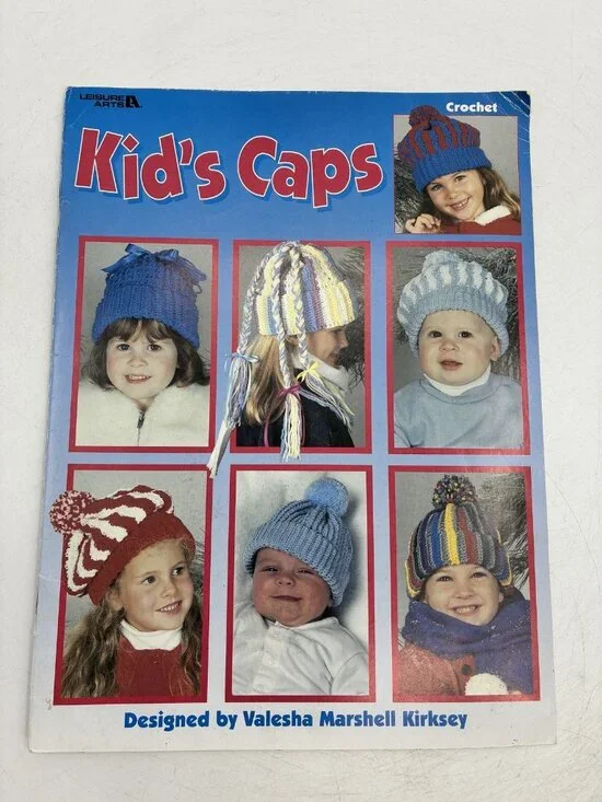 Leisure Arts Kids Caps Crochet Pattern Book Valesha Marshell Kirksey Hats Kids