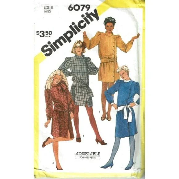 Simplicity 6079 Miss‎ Petite Adjustable Dress Sewing Pattern Size 8