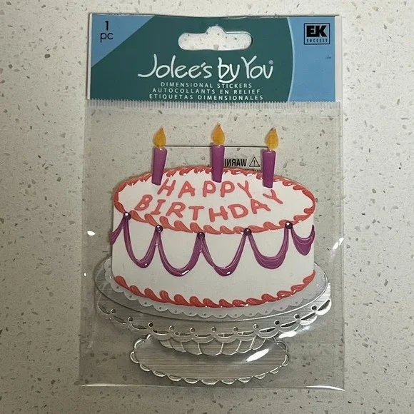 Jolee's By You Happy Birthday‎ Cake Scrabook Dimensional Sticker