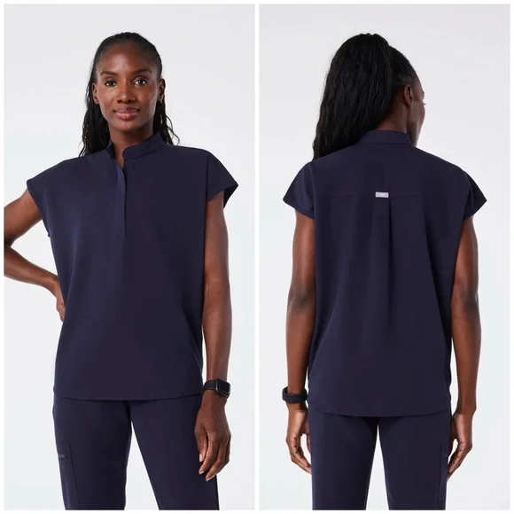 Figs Rafaella Oversized Navy Scrub Top (Size XL)