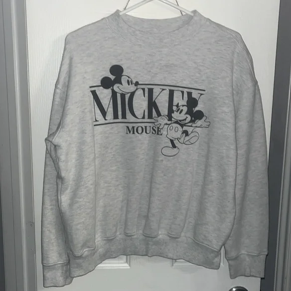 Size medium light, gray and black, Mickey Mouse sweatshirt, authentic Disney