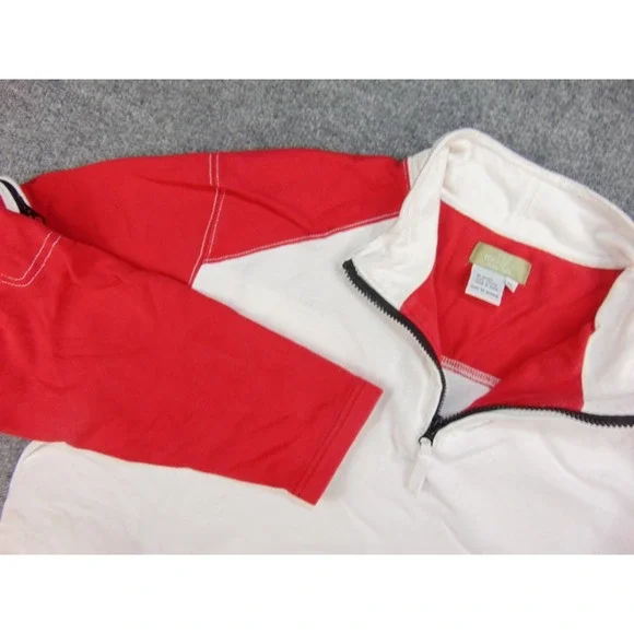 The Territory Ahead Pullover Mens XL Quarter Zip Red White Colorblock‎ Gorpcore