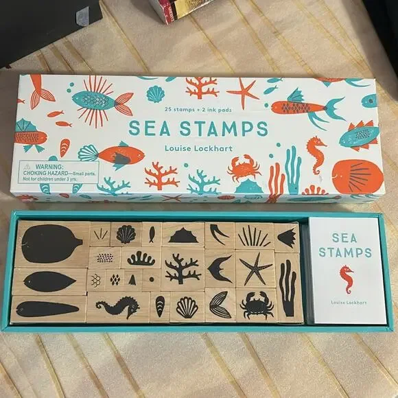 NWT Kids Family Fun Sea Stamp Set with Ink Pad Crafts Scrapbooking