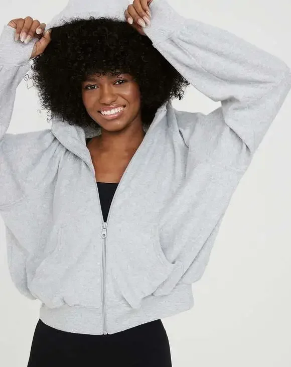 OFFLINE by Aerie Summer Lights Terry Full Zip Cropped Hoodie Size Medium