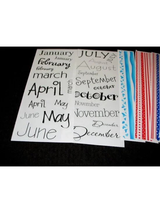 Creative Memories    Lot Title Stickers Jumbo Gr Length Months of The Year NEW