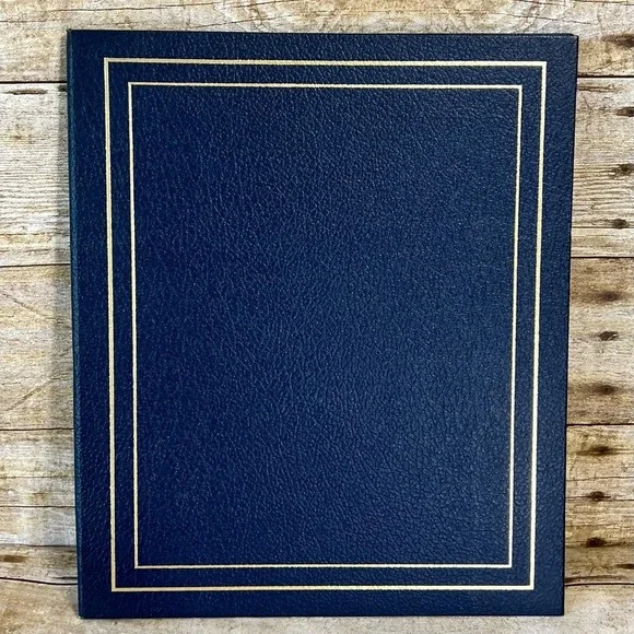 Hallmark Vintage Navy Blue Gold Foil Certificate‎ Album MB 5192 Stars On Blue