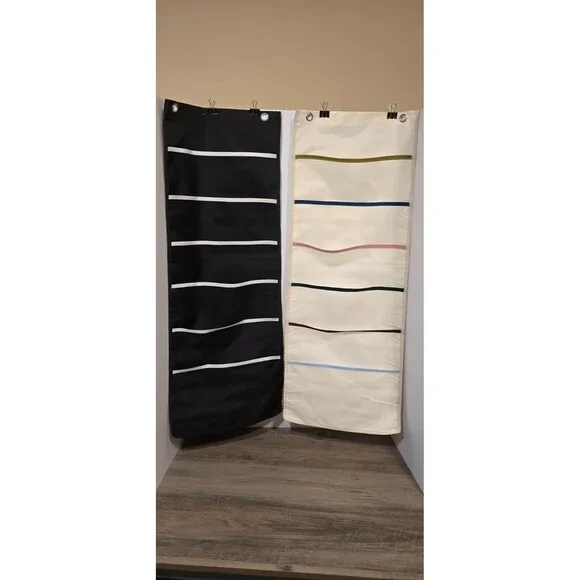 Hanging Wall File Folder Organizer(2 PACK) 6 Pockets and grommets for hanging