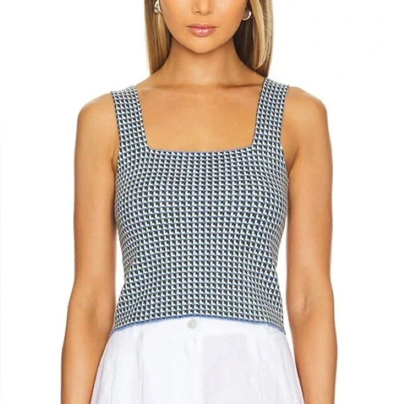 STITCHES & STRIPES Poplar Tank in Cornflower Combo Size S