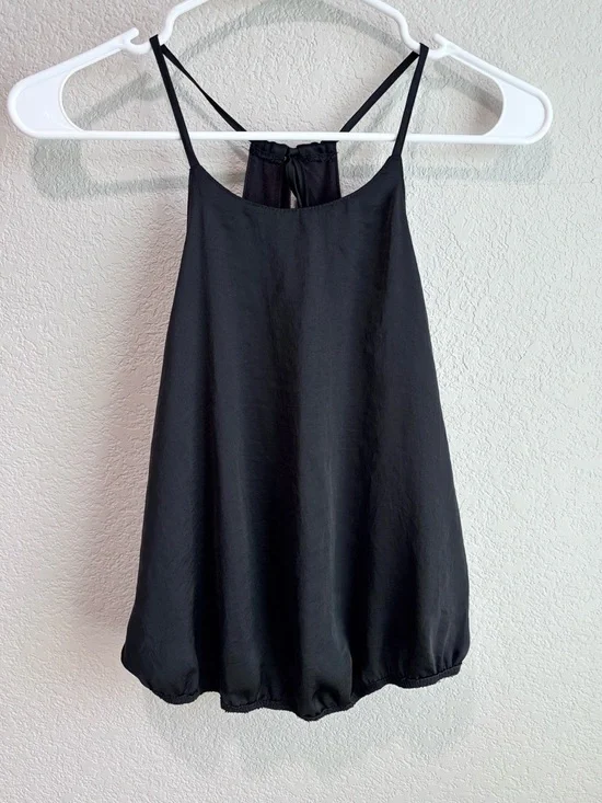 Abercrombie & Fitch Black Strappy Halter Tank Top w/ Bubble Hem Women’s Size XS