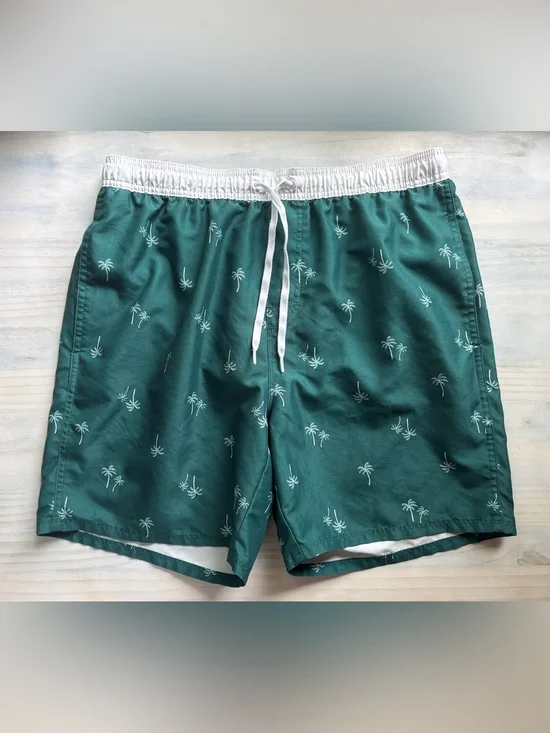 Old Navy Green Swim Trunks with Palm Trees