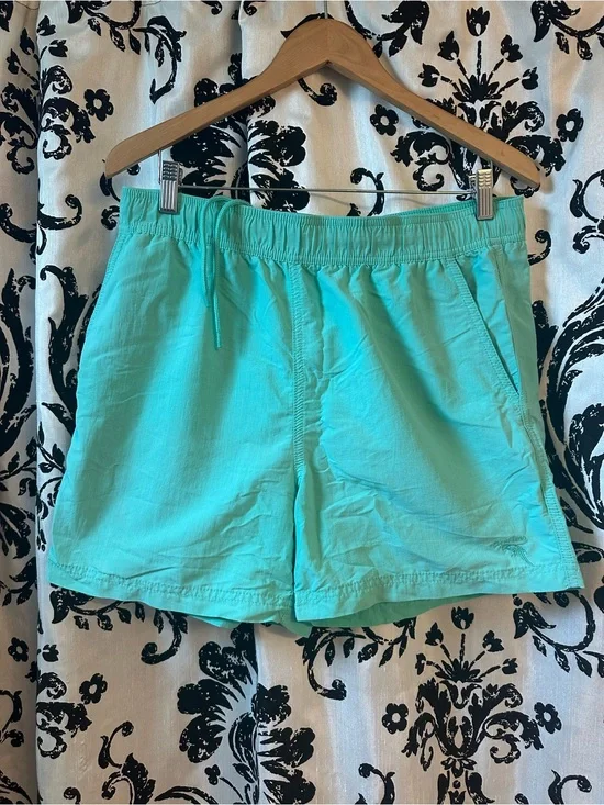 Mens Caribbean Swimwear Teal Blue Size Medium Shorts with Pockets