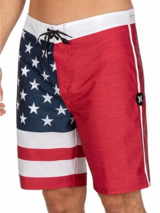 Hurley Phantom Patriot American Flag Pattern Board Shorts Men’s Size 31