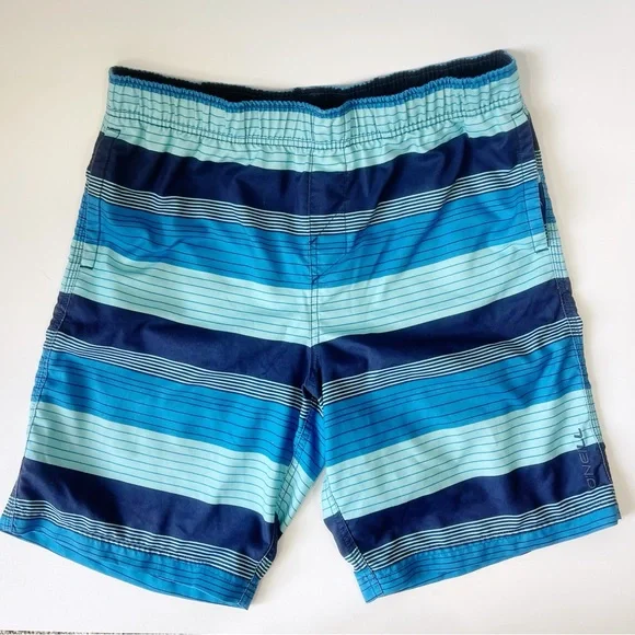 O’Neill Bathing Suit Swim Trunks Blue Striped Size Large
