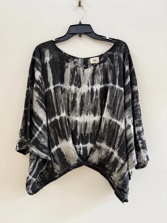 STYLEPARK1 Tie-Dye Tunic Top and Wide Leg Smocked Waist Pants One Size