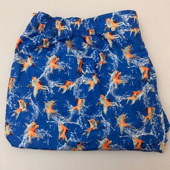 Peter Millar Swim Trunks Mens XXL Goldfish Print‎ Lined Shorts Beach Vacation