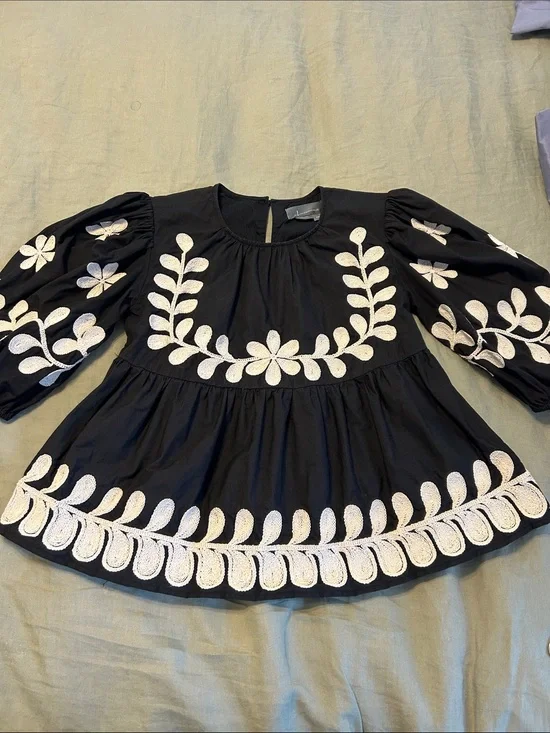 Anthropologie Black & White Blouse