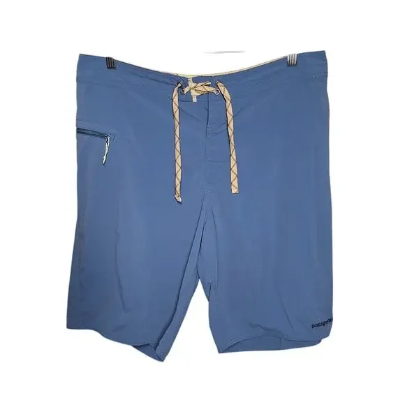 Patagonia Men's Stretch Wavefarer Board Shorts in blue swim trunks swimwear 34