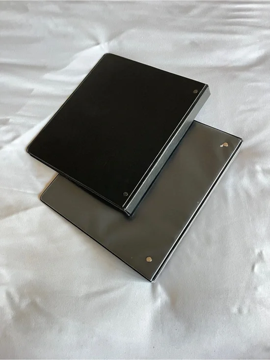 Yoobi Black 1-Inch 3-Ring Binder Set of 2 Clear Cover & Interior Pocket