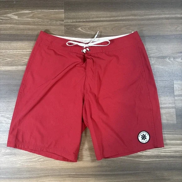 Boardriders EST 92 Men's Red Solid Board Shorts Size 32