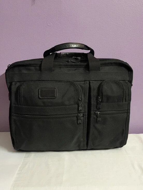 TUMI Alpha Deluxe Shoulder Messenger Bag Multi-Pocket BRIEFCASE Organizer 2621D3