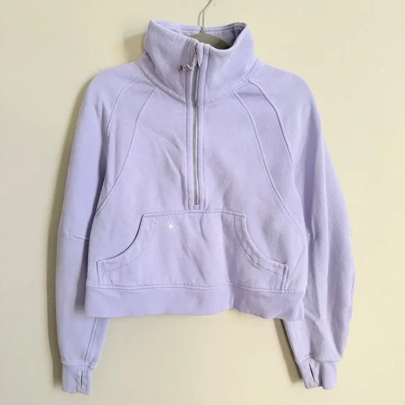 Lululemon Scuba Oversized Half Zip Hoodie Lilac Purple LW3FJ6S Womens XS/S