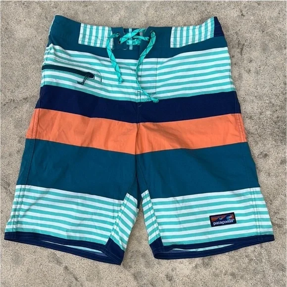 Patagonia Men's Wavefarer Striped Boardshorts Swim Trunks Size 30