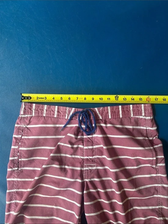 Brooks Brothers Red and White Striped Swim Trunks M