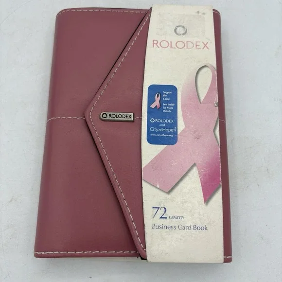 Rolodex‎ Business Card Book Holder 72 Capacity Tri Fold Pink