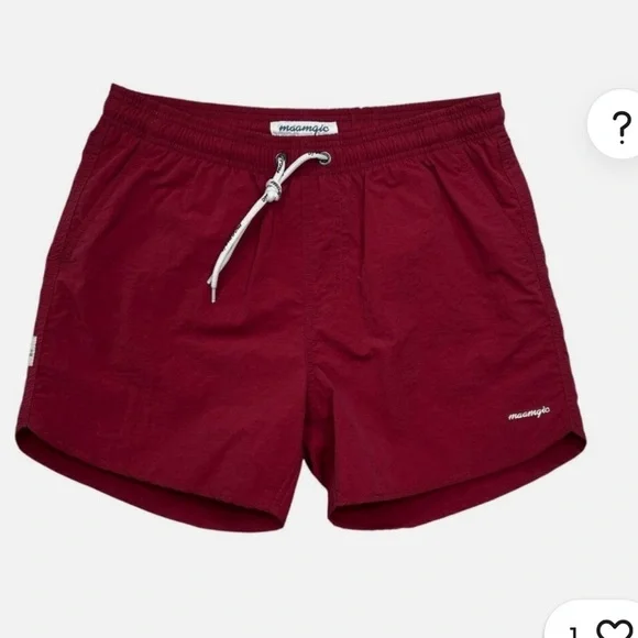 Maroon Men's Swim Trunks by Mcamyo