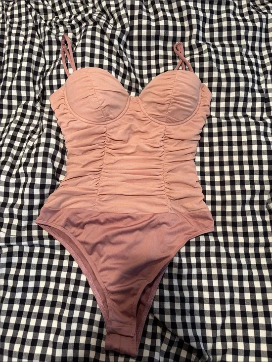 Lulus Rose Pink Ruched bodysuit