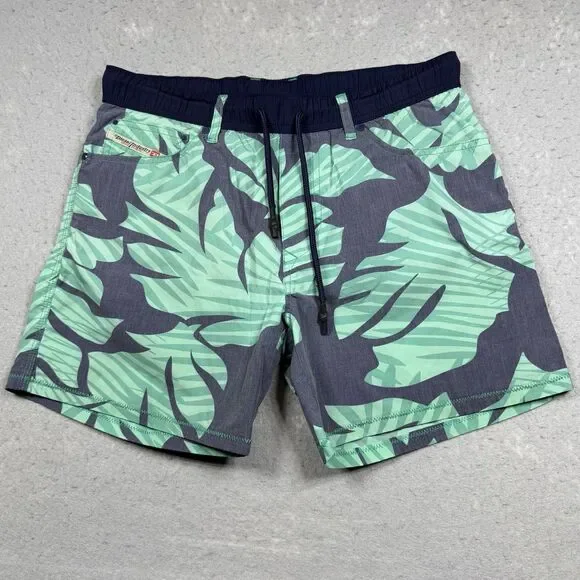 Diesel Beachwear Shorts Men’s Medium Blue  Drawstring Swim Beach Trunk