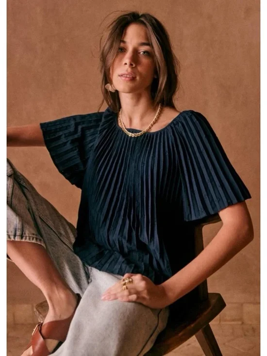 Sezane Romy Pleated Blouse