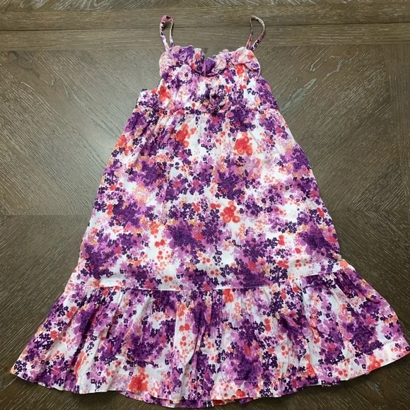 Old navy purple and salmon floral sun dress L